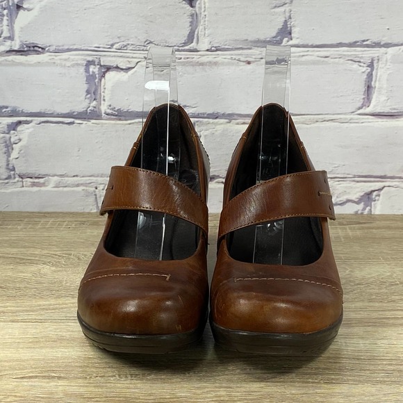 Dansko Fanny Brown Leather Mary Jane Wedge Heel Shoes 40 - Picture 2 of 9